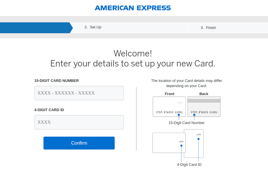 American Express Card Setup