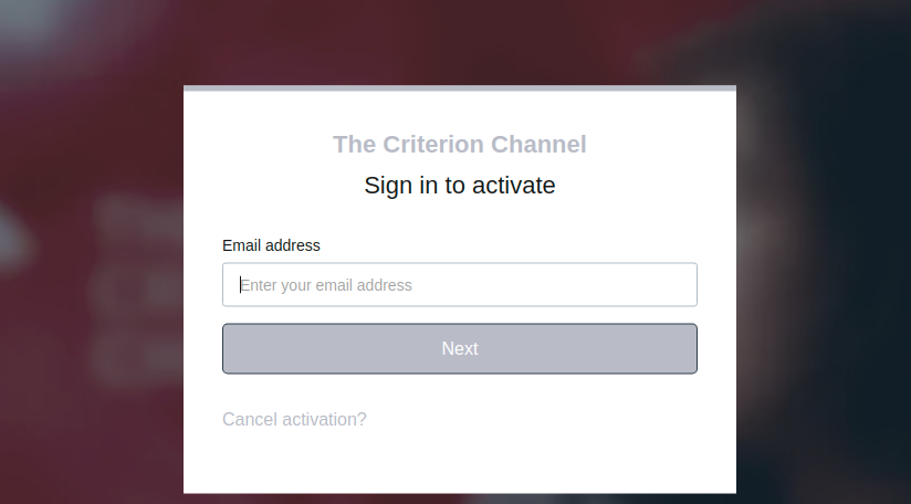 The Criterion Channel Activate