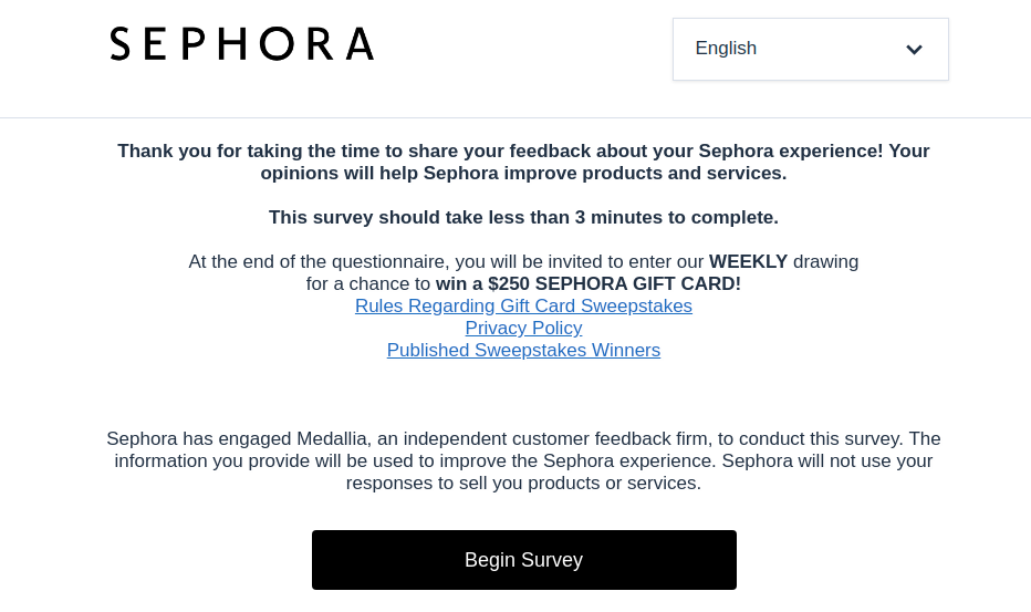 Sephora USA Survey