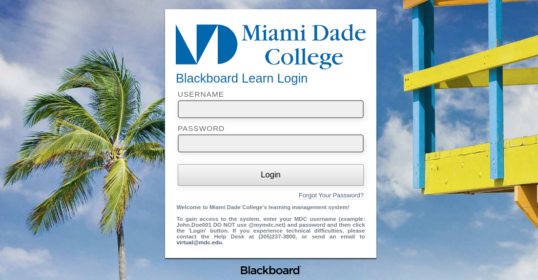 MDC Blackboard Login